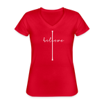 I Believe - Women's V-Neck T-Shirt - red