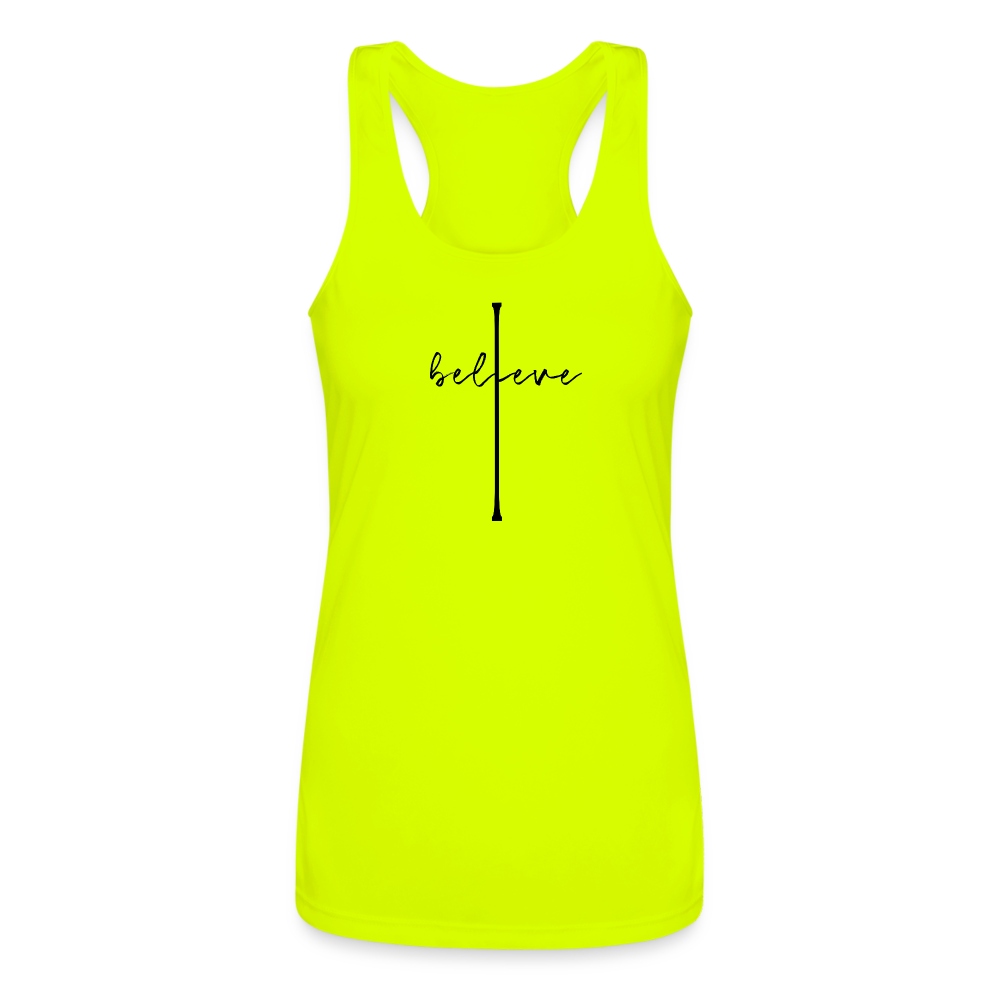 I Believe - Women’s Performance Racerback Tank Top - neon yellow