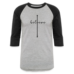 I Believe - Baseball T-Shirt - heather gray/black