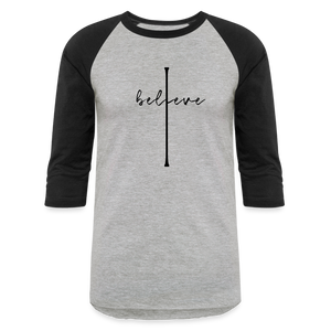 I Believe - Baseball T-Shirt - heather gray/black