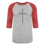 I Believe - Baseball T-Shirt - heather gray/red