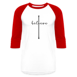 I Believe - Baseball T-Shirt - white/red