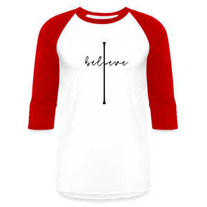 I Believe - Baseball T-Shirt - white/red