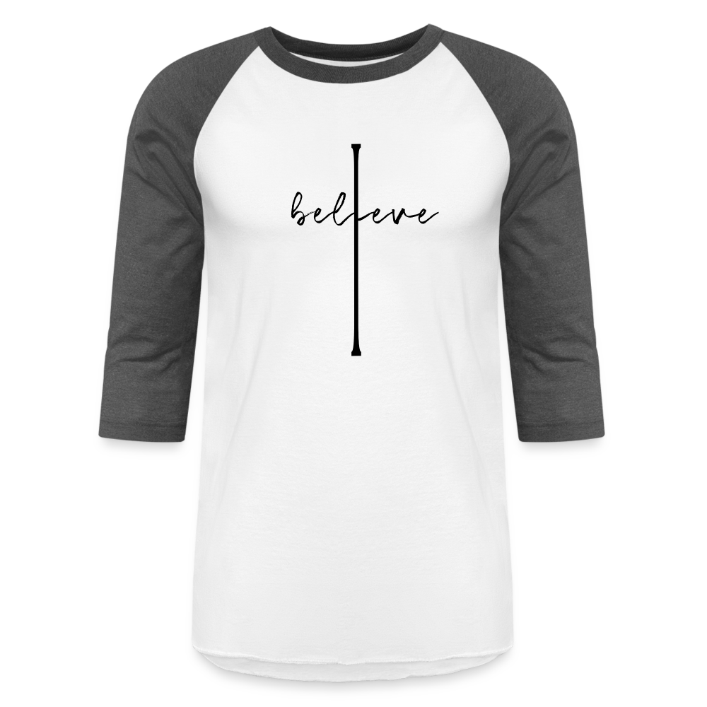 I Believe - Baseball T-Shirt - white/charcoal
