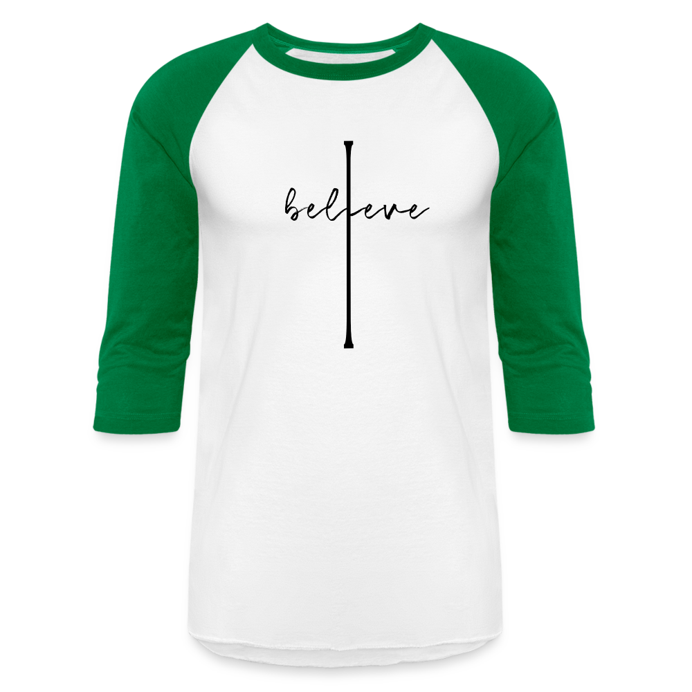 I Believe - Baseball T-Shirt - white/kelly green
