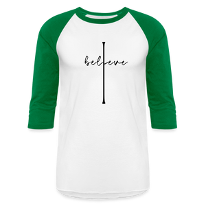 I Believe - Baseball T-Shirt - white/kelly green