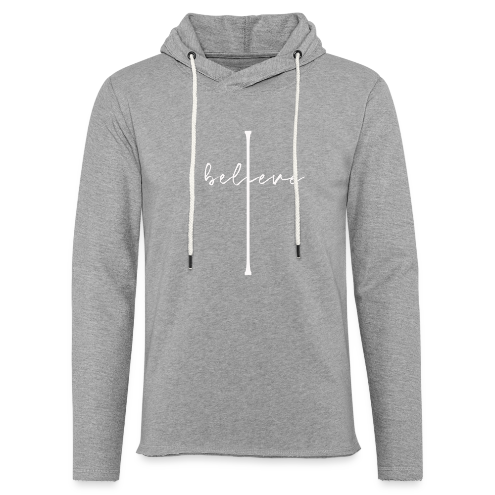 I Believe - Unisex Lightweight Terry Hoodie - heather gray