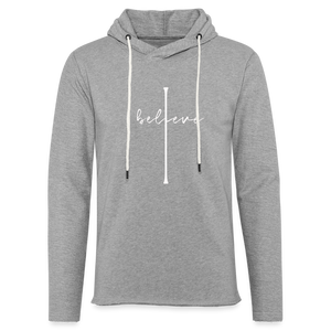 I Believe - Unisex Lightweight Terry Hoodie - heather gray