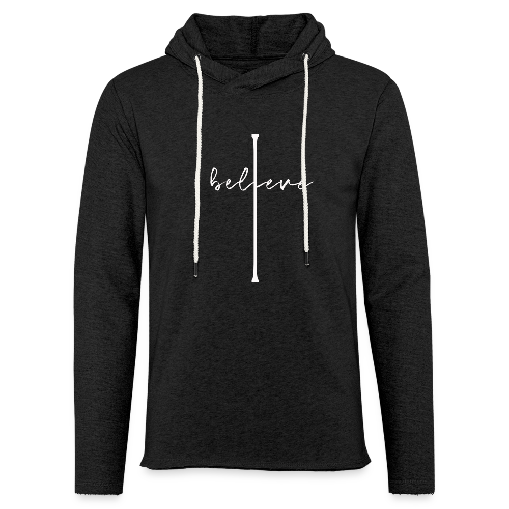 I Believe - Unisex Lightweight Terry Hoodie - charcoal grey