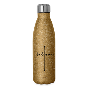 I Believe - Insulated Stainless Steel Water Bottle - gold glitter