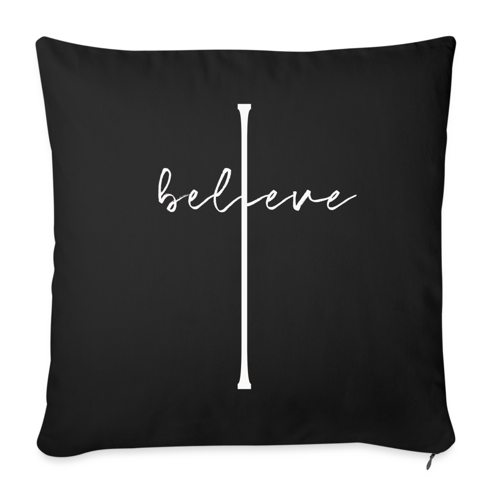 I Believe - Throw Pillow Cover - black