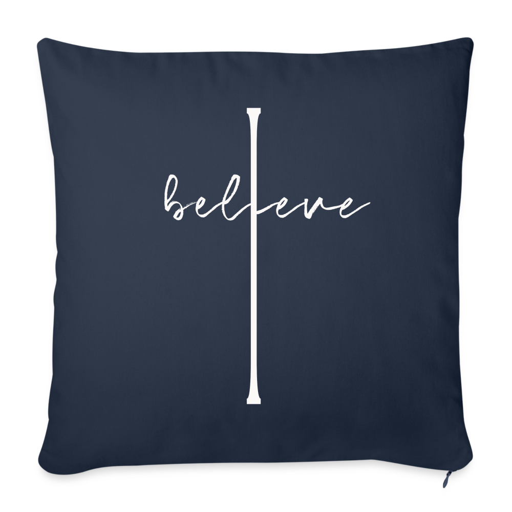 I Believe - Throw Pillow Cover - navy
