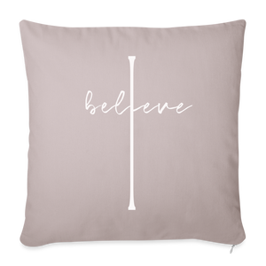 I Believe - Throw Pillow Cover - light taupe