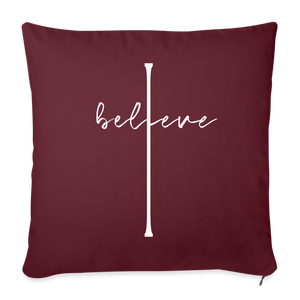 I Believe - Throw Pillow Cover - burgundy