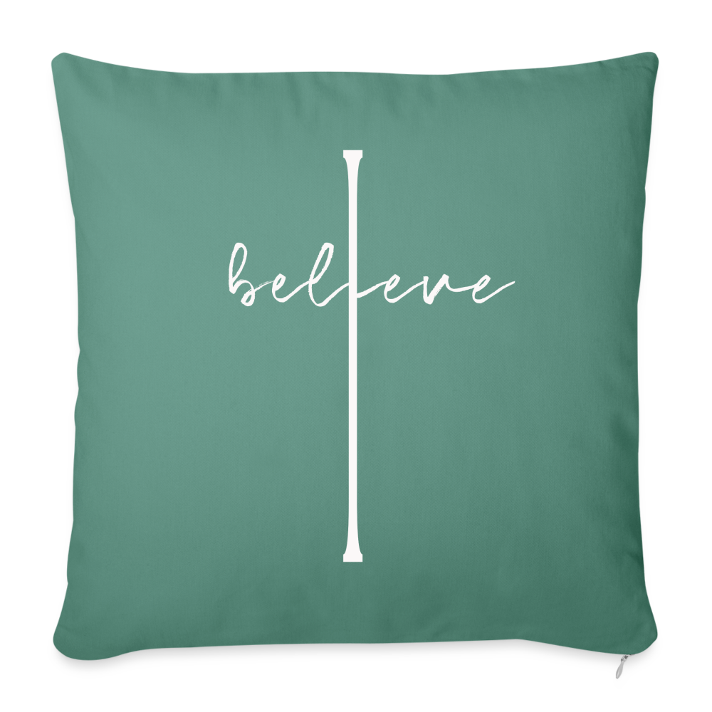 I Believe - Throw Pillow Cover - cypress green