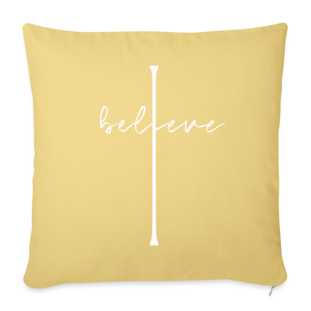 I Believe - Throw Pillow Cover - washed yellow