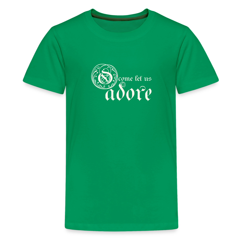 O Come Let Us Adore - Kids' Premium T-Shirt - kelly green