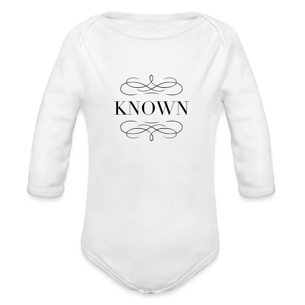 Known - Organic Long Sleeve Baby Bodysuit - white