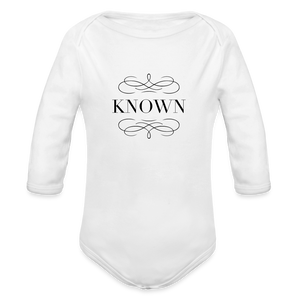 Known - Organic Long Sleeve Baby Bodysuit - white