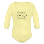 Known - Organic Long Sleeve Baby Bodysuit - washed yellow