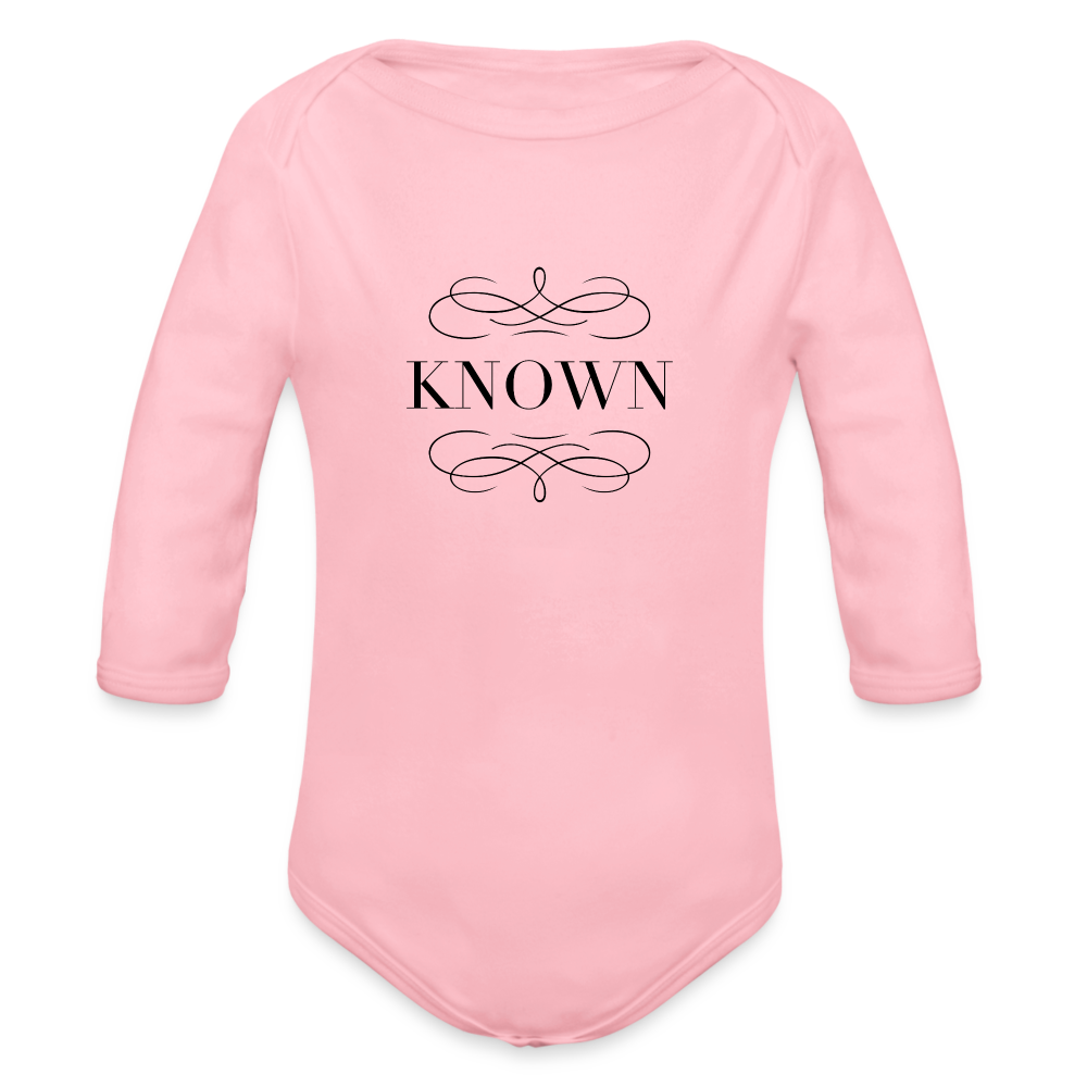 Known - Organic Long Sleeve Baby Bodysuit - light pink