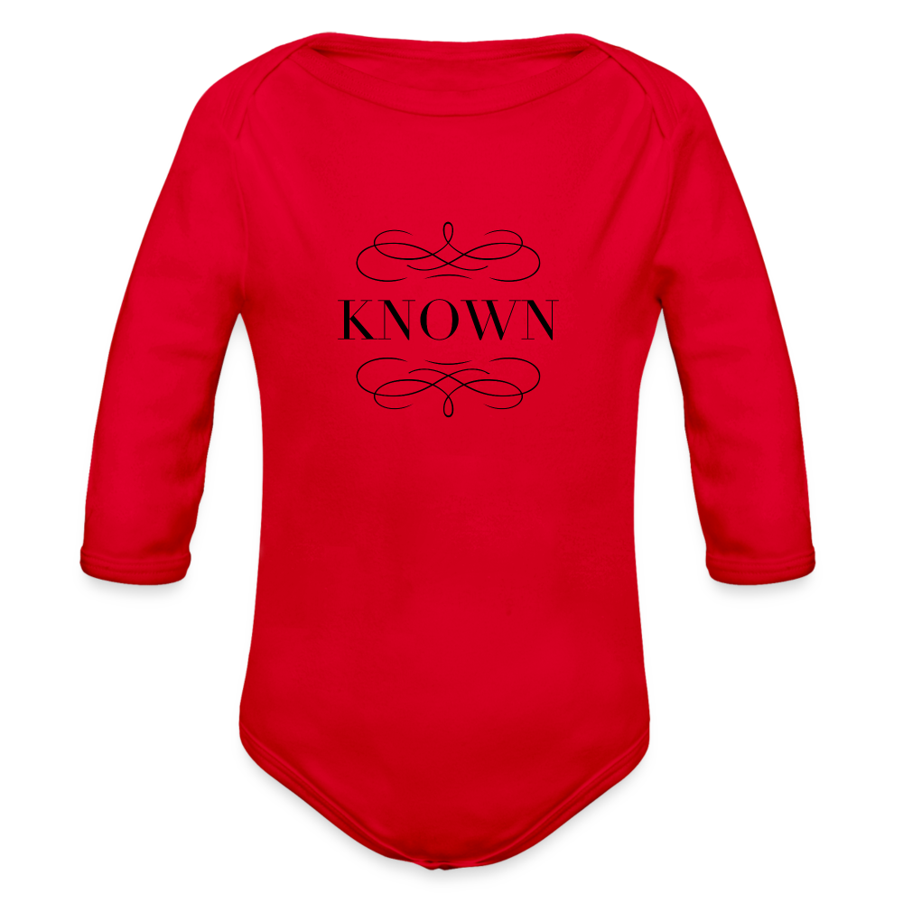 Known - Organic Long Sleeve Baby Bodysuit - red