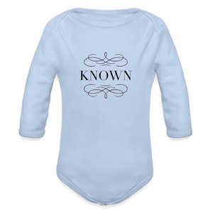 Known - Organic Long Sleeve Baby Bodysuit - sky