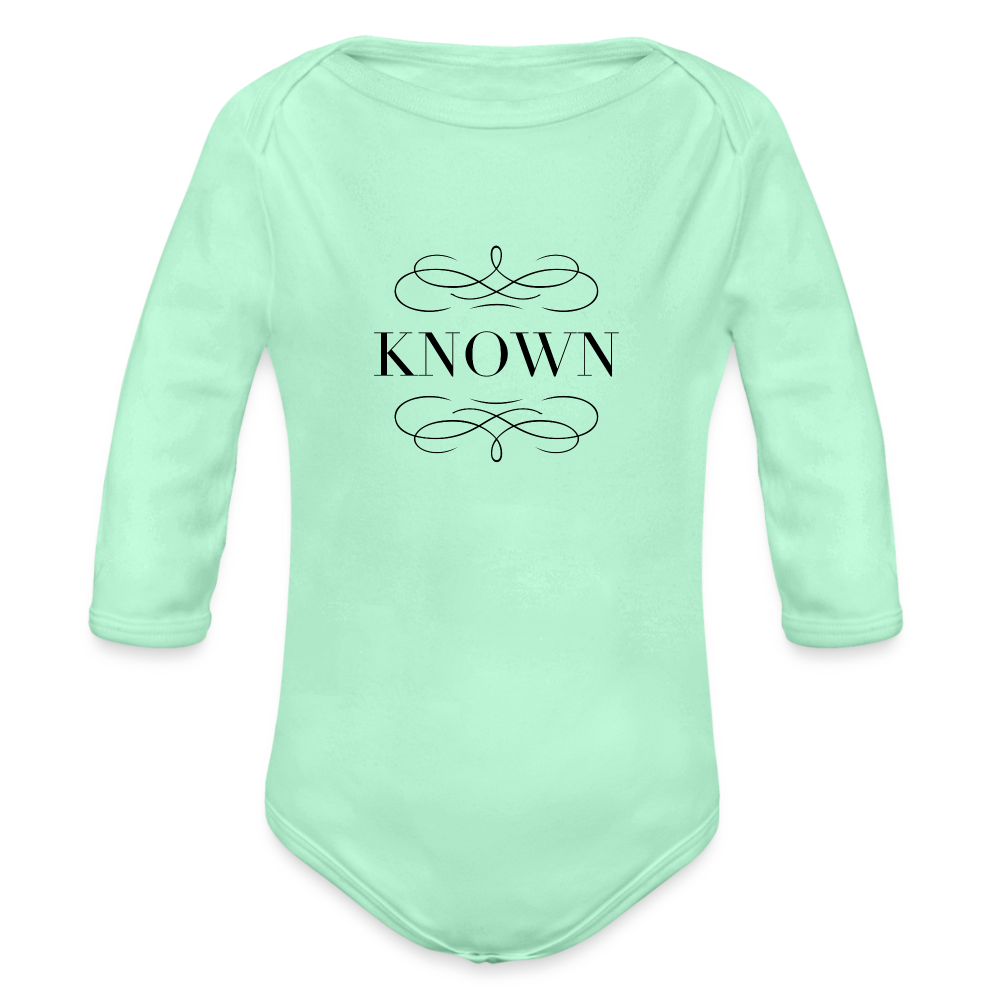 Known - Organic Long Sleeve Baby Bodysuit - light mint