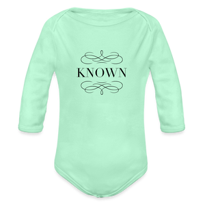 Known - Organic Long Sleeve Baby Bodysuit - light mint