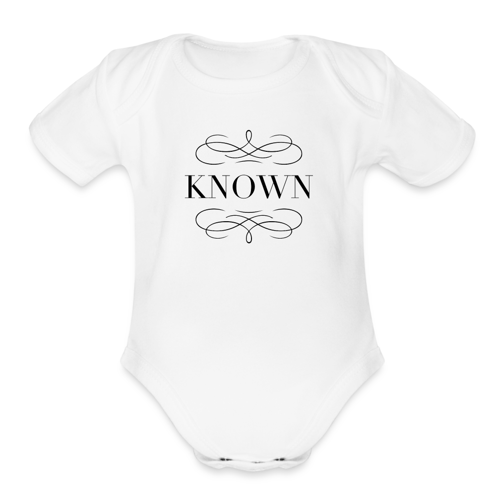 Known - Organic Short Sleeve Baby Bodysuit - white