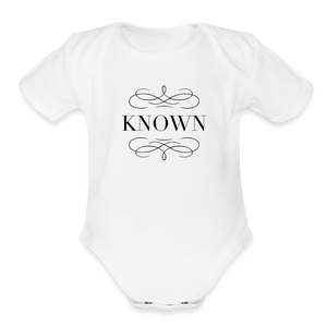 Known - Organic Short Sleeve Baby Bodysuit - white
