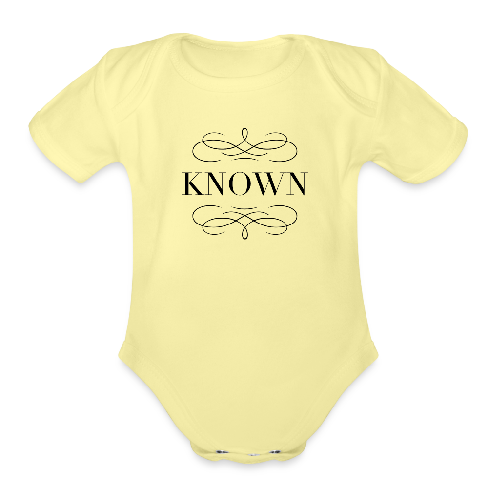 Known - Organic Short Sleeve Baby Bodysuit - washed yellow