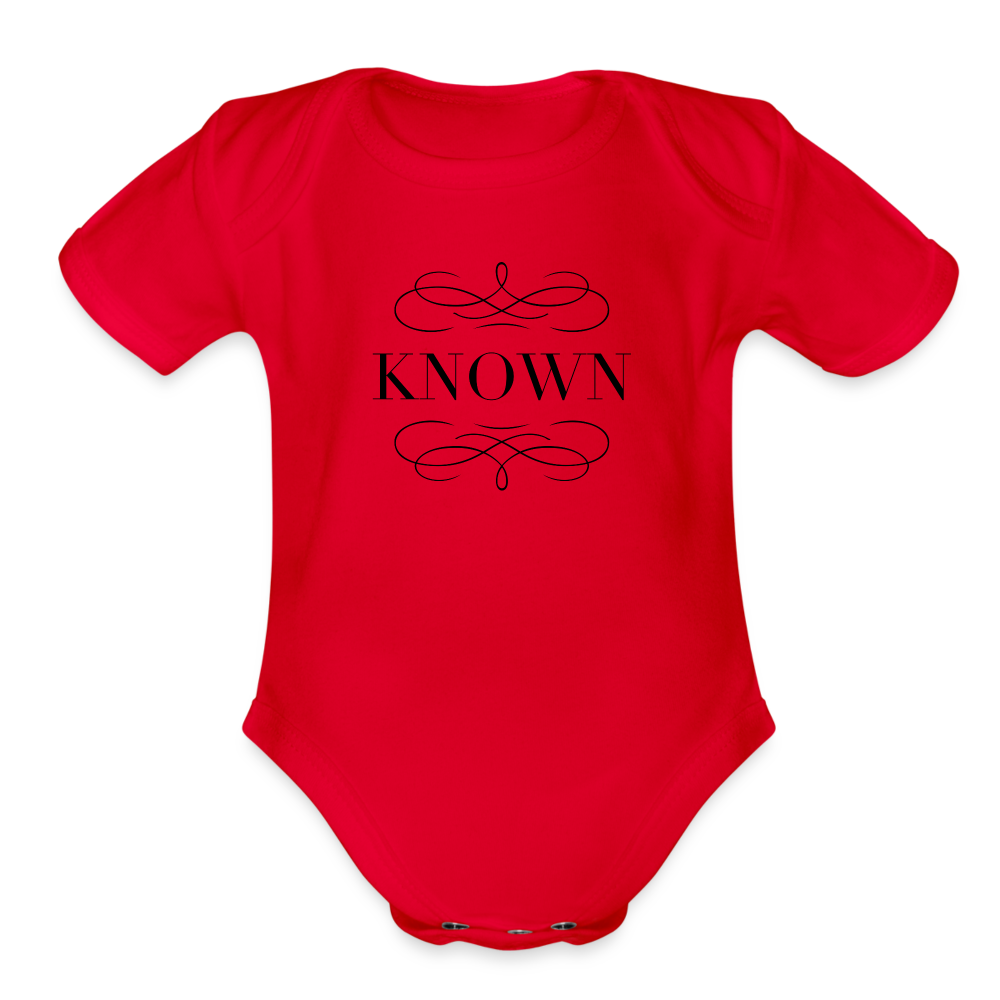 Known - Organic Short Sleeve Baby Bodysuit - red