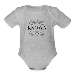 Known - Organic Short Sleeve Baby Bodysuit - heather grey
