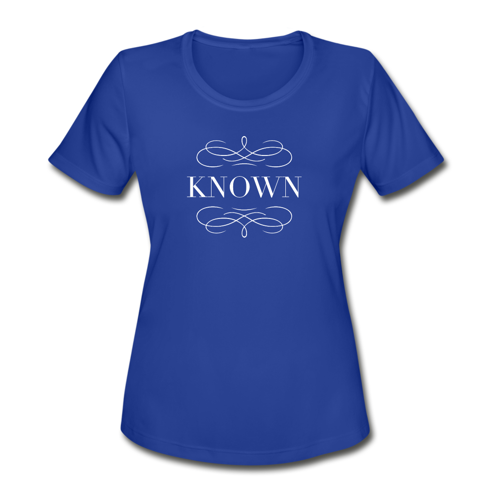 Known - Women's Moisture Wicking Performance T-Shirt - royal blue