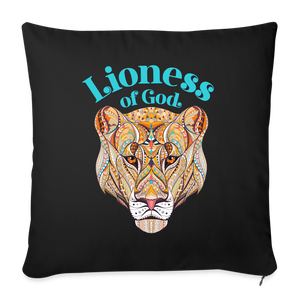 Lioness of God - Throw Pillow Cover - black