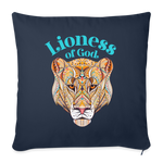 Lioness of God - Throw Pillow Cover - navy