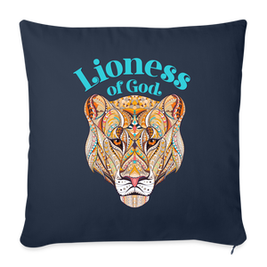 Lioness of God - Throw Pillow Cover - navy