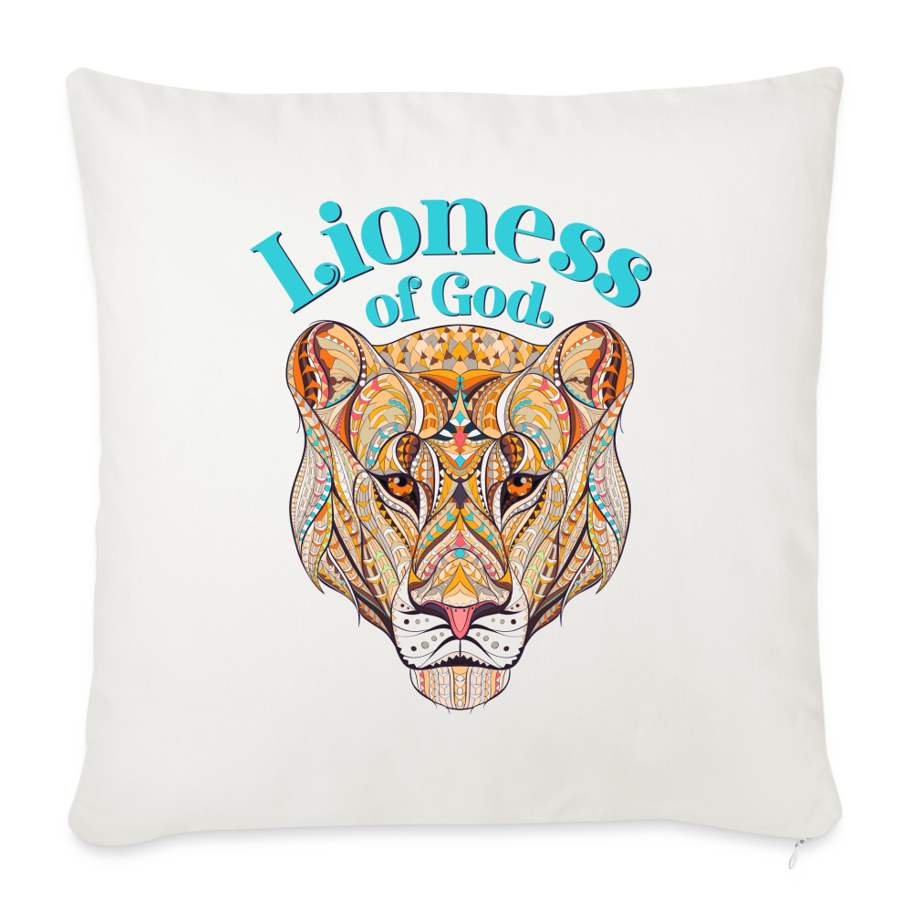 Lioness of God - Throw Pillow Cover - natural white