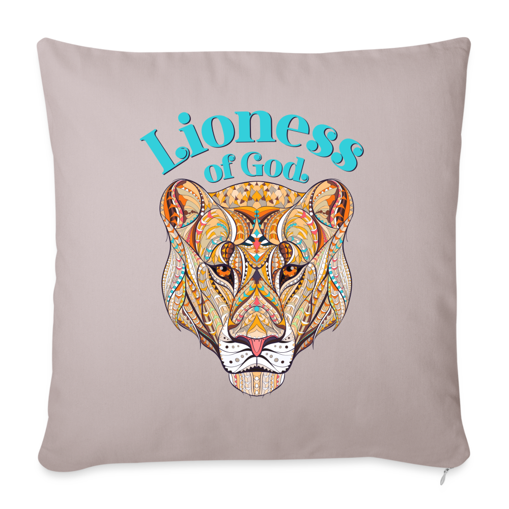 Lioness of God - Throw Pillow Cover - light taupe