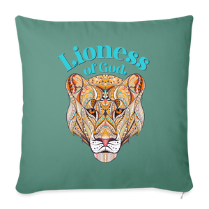 Lioness of God - Throw Pillow Cover - cypress green