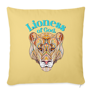 Lioness of God - Throw Pillow Cover - washed yellow