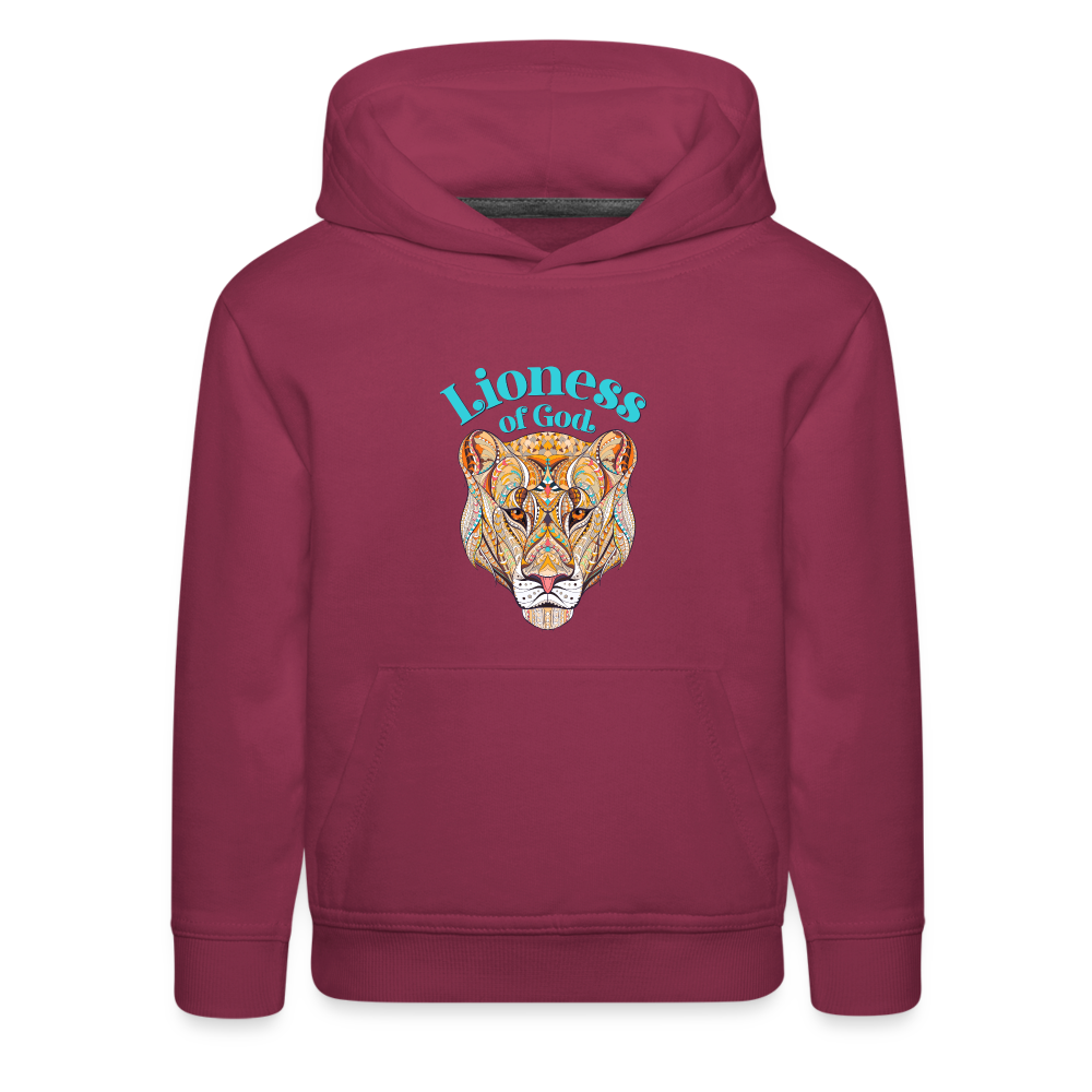 Lioness of God - Kids‘ Premium Hoodie - burgundy