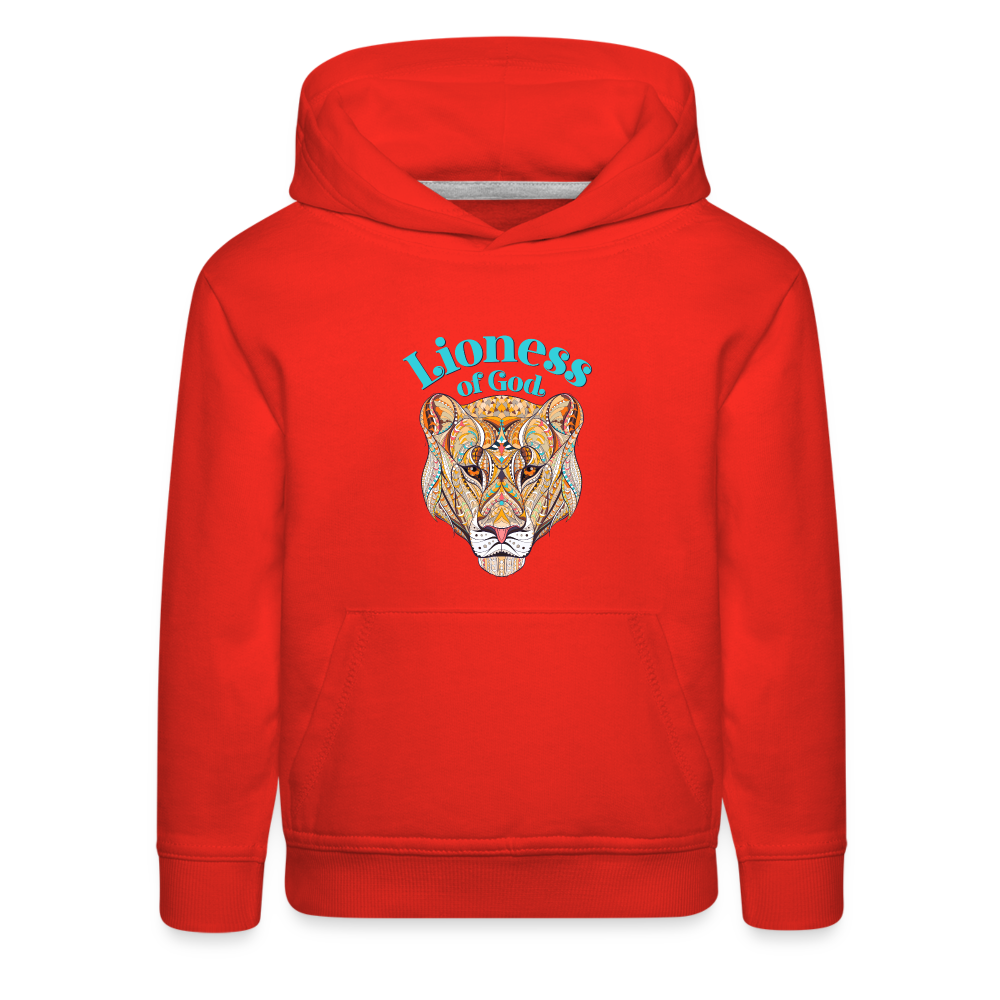 Lioness of God - Kids‘ Premium Hoodie - red