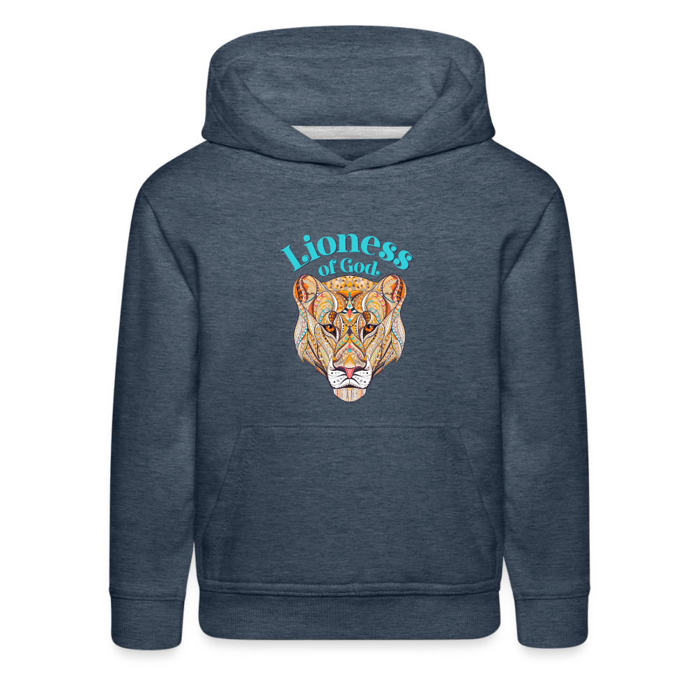 Lioness of God - Kids‘ Premium Hoodie - heather denim