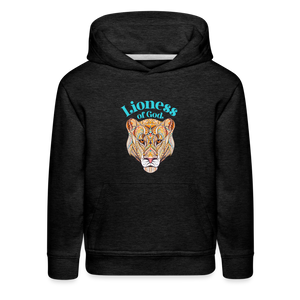 Lioness of God - Kids‘ Premium Hoodie - charcoal grey