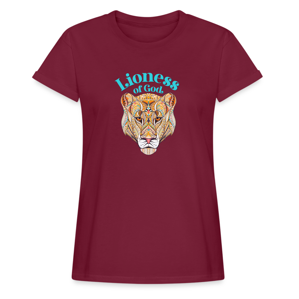 Lioness of God - Women's Relaxed Fit T-Shirt - burgundy