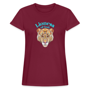 Lioness of God - Women's Relaxed Fit T-Shirt - burgundy