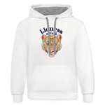 Lioness of God - Unisex Contrast Hoodie - white/gray