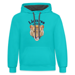 Lioness of God - Unisex Contrast Hoodie - scuba blue/asphalt